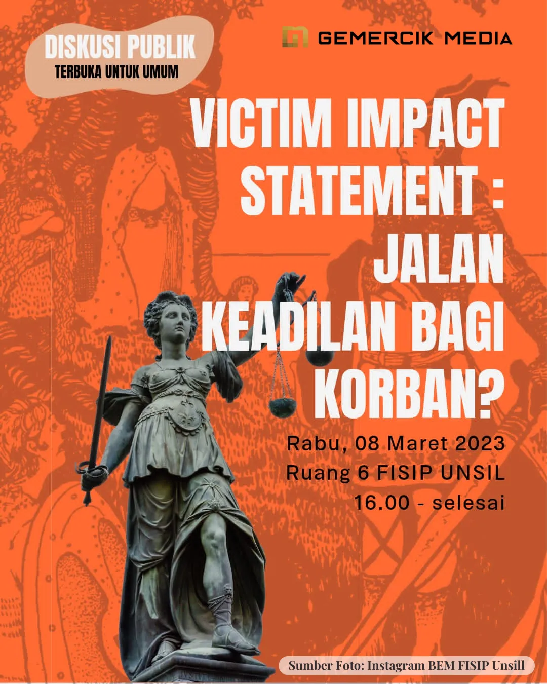 Diskusi Publik VIS: Jalan Baru Bagi Korban Pelecehan Mendapatkan Keadilan Diskusi Publik Bem Fisip
